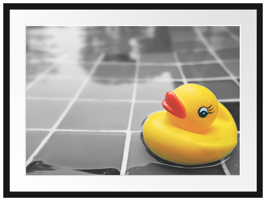 Quietsche Ente im Wasser Passepartout 80x60