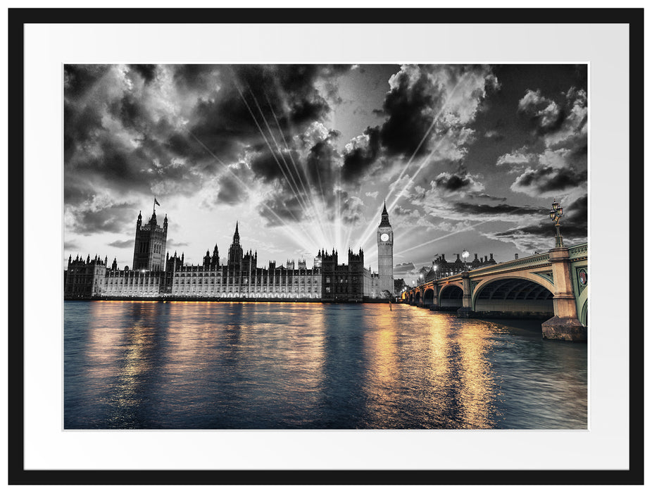Westminster Abbey mit Big Ben Passepartout 80x60