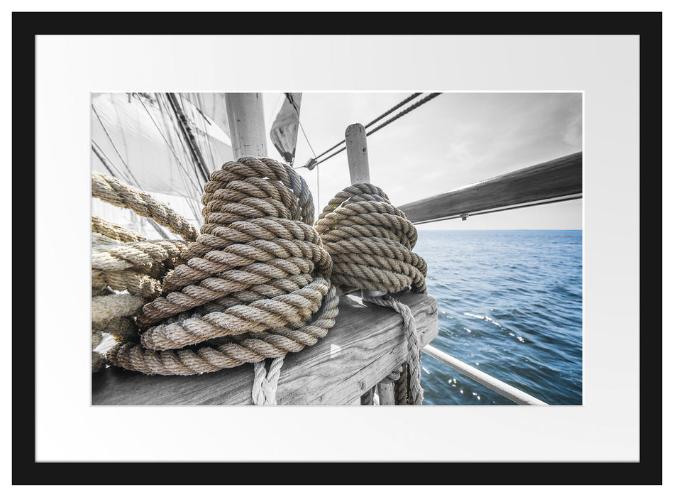 Tau Seile auf einem Schiff Passepartout 55x40