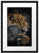 prächtiger Leopard auf Stamm Passepartout 55x40