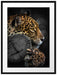 prächtiger Leopard auf Stamm Passepartout 80x60