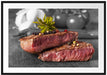 Leckeres Pfeffer Steak Medium Passepartout 100x70