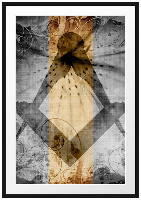 Pixxprint Symbol Freimaurer, im Galerie-Passepartout Bilderrahmen