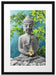 Buddha auf Steinen mit Monoi Blüte Passepartout 55x40