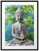 Buddha auf Steinen mit Monoi Blüte Passepartout 80x60