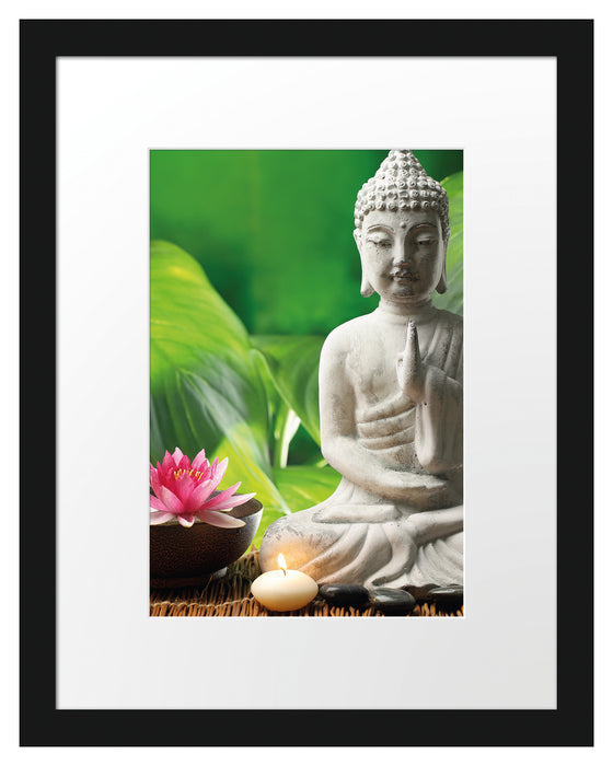 Seerose Buddha Statue Passepartout 38x30