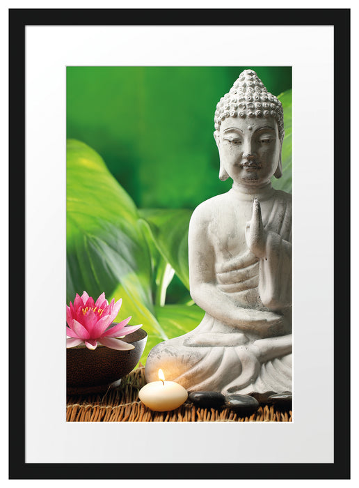 Seerose Buddha Statue Passepartout 55x40