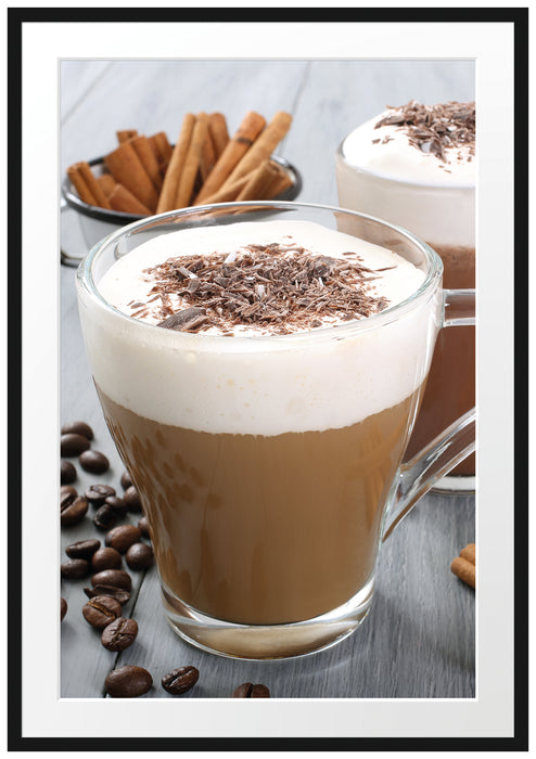 Pixxprint Schokolade und Kaffee, im Galerie-Passepartout Bilderrahmen