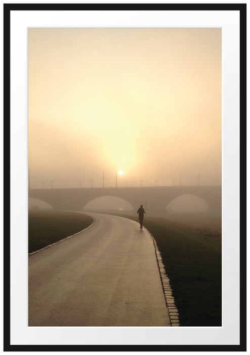 Läufer im Morgengrauen Passepartout 100x70