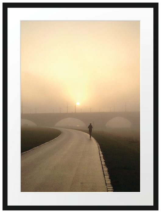 Läufer im Morgengrauen Passepartout 80x60