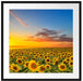 Sonnenuntergang Sonnenblumen Passepartout Quadratisch 70x70