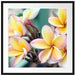 Monoi Blüten auf Hawaii Passepartout Quadratisch 70x70