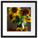 Sonnenblumen in edler Vase Passepartout Quadratisch 40x40