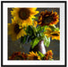 Sonnenblumen in edler Vase Passepartout Quadratisch 70x70