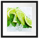Limetten und Minze im Eis Passepartout Quadratisch 40x40