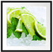 Limetten und Minze im Eis Passepartout Quadratisch 55x55