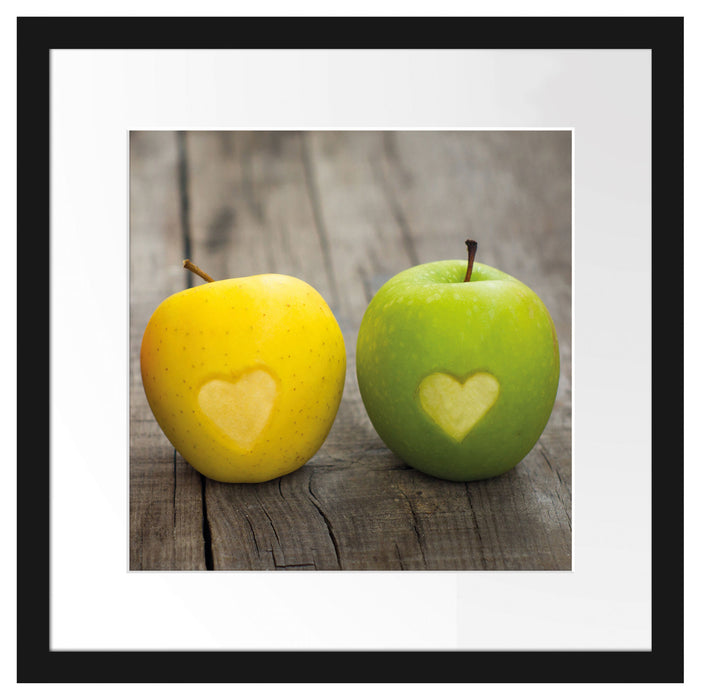 Ampel Herzäpfel Passepartout Quadratisch 40x40