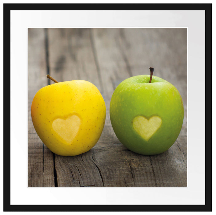 Ampel Herzäpfel Passepartout Quadratisch 55x55