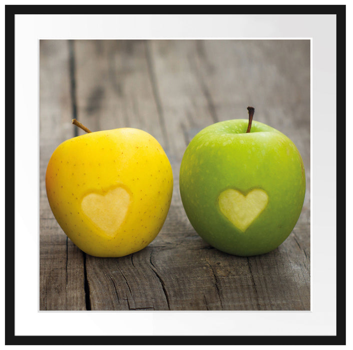 Ampel Herzäpfel Passepartout Quadratisch 70x70