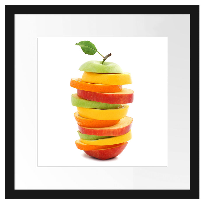 Köstlicher Fruchtscheiben Turm Passepartout Quadratisch 40x40