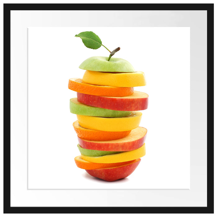 Köstlicher Fruchtscheiben Turm Passepartout Quadratisch 55x55