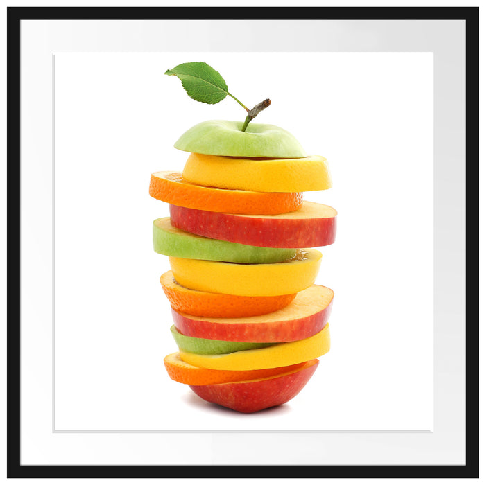 Köstlicher Fruchtscheiben Turm Passepartout Quadratisch 70x70