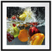 Früchte fallen ins Wasser Passepartout Quadratisch 55x55