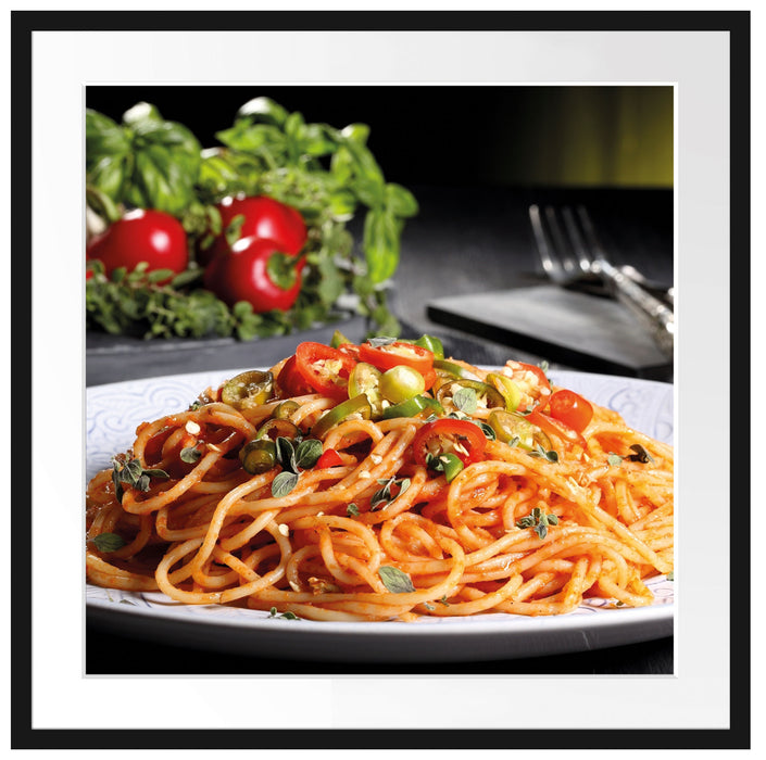 Leckere Spaghetti Italia Passepartout Quadratisch 70x70
