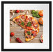 Pizza Italia auf Holztisch Passepartout Quadratisch 40x40