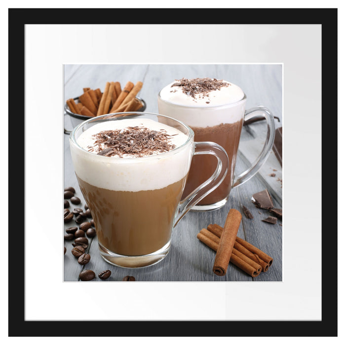 Schokolade und Kaffee Passepartout Quadratisch 40x40