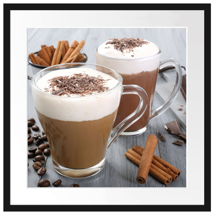Schokolade und Kaffee Passepartout Quadratisch 55x55