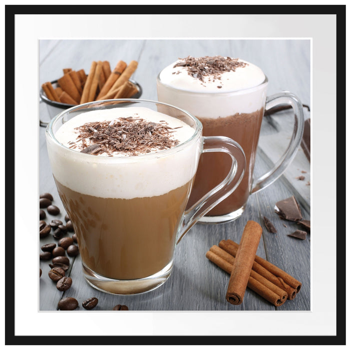 Schokolade und Kaffee Passepartout Quadratisch 70x70