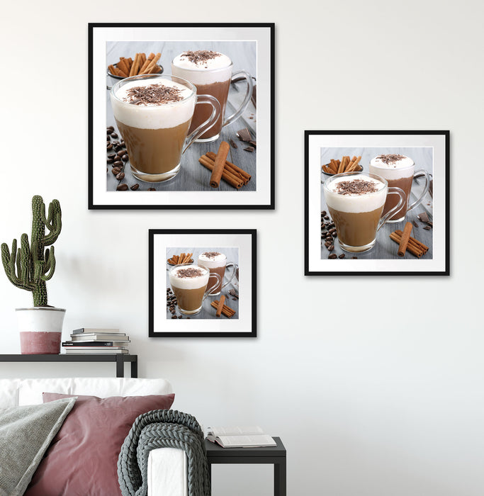 Schokolade und Kaffee Quadratisch Passepartout Wohnzimmer