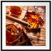 Edler Whiskey mit Zigarre Passepartout Quadratisch 70x70