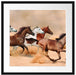 Western Pferde in Wüste Passepartout Quadratisch 55x55