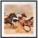 Western Pferde in Wüste Passepartout Quadratisch 70x70