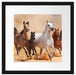 Western Pferde mit Fohlen Passepartout Quadratisch 40x40
