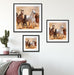 Western Pferde mit Fohlen Quadratisch Passepartout Wohnzimmer
