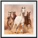 Western Pferde in Wüste Passepartout Quadratisch 70x70