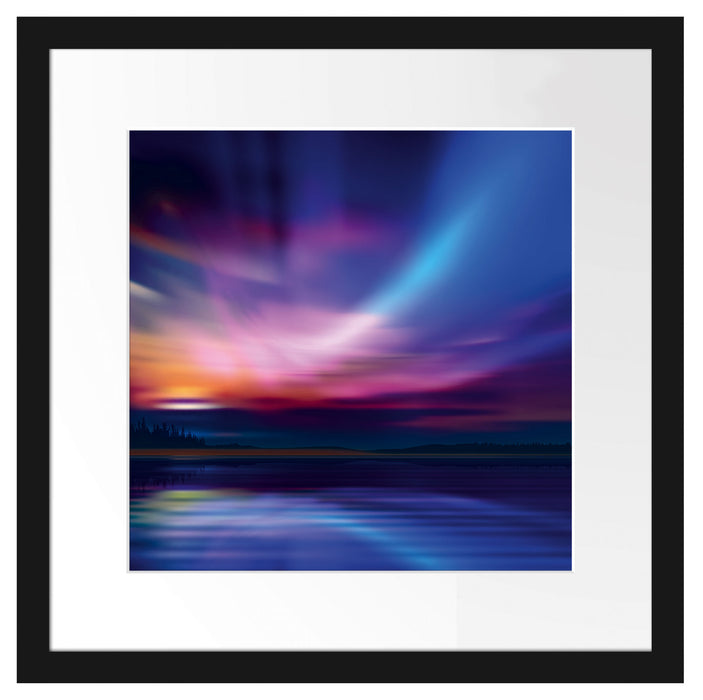 Nordische Polarlichter Passepartout Quadratisch 40x40