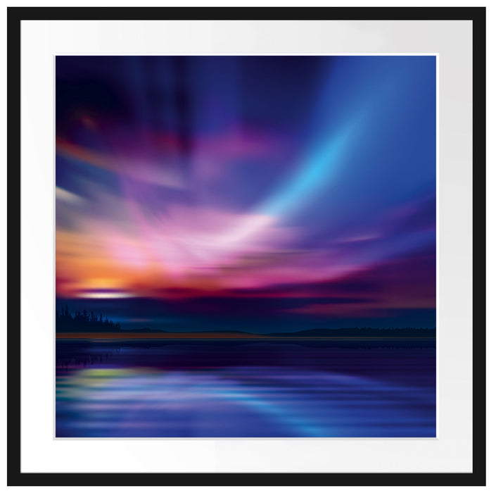 Nordische Polarlichter Passepartout Quadratisch 70x70