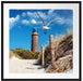 Schöner Leuchtturm am Strand Passepartout Quadratisch 70x70