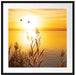Sonnenuntergang am See Passepartout Quadratisch 70x70