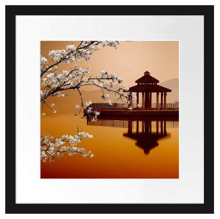 Kirschbaum an See Passepartout Quadratisch 40x40