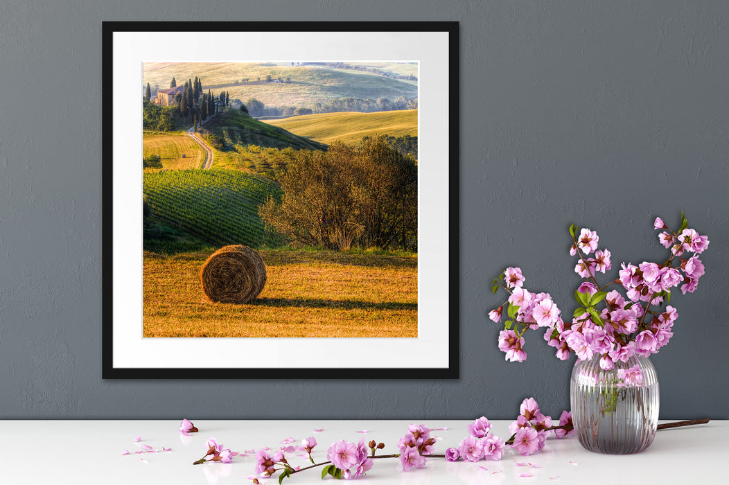 Italienische Toskana Landschaft Quadratisch Passepartout Dekovorschlag