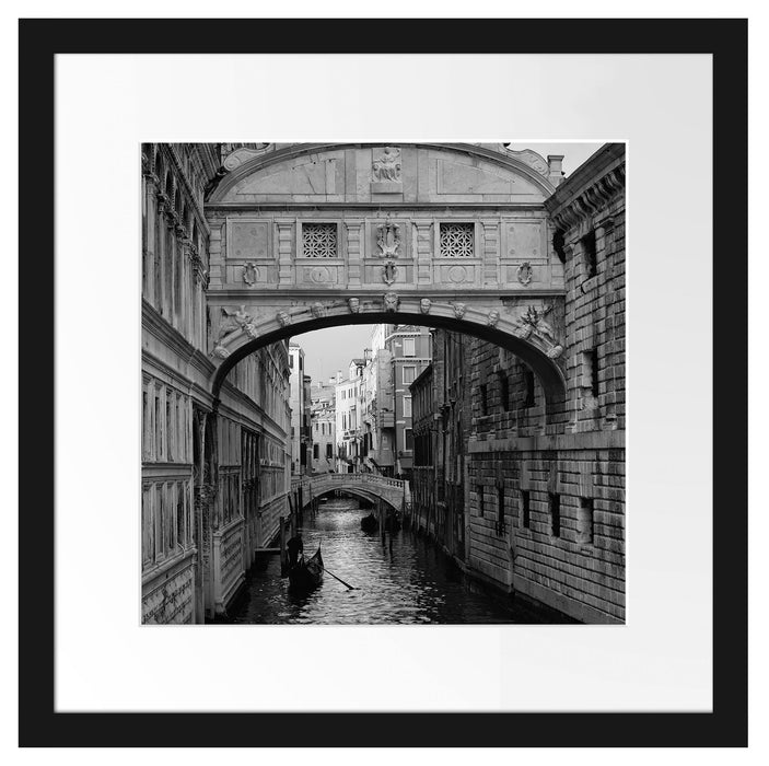 Romantischer Kanal in Venedig Passepartout Quadratisch 40x40