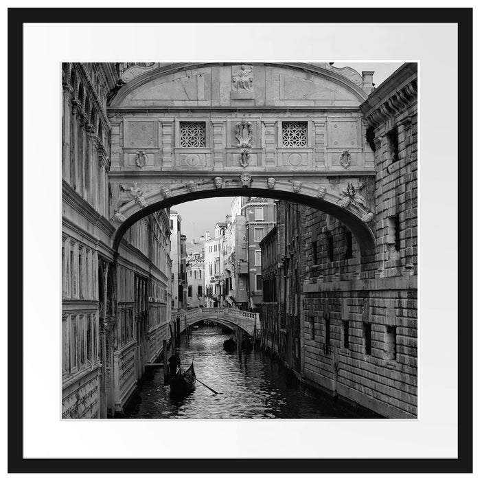 Romantischer Kanal in Venedig Passepartout Quadratisch 55x55