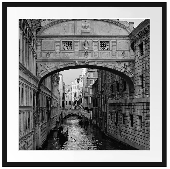 Romantischer Kanal in Venedig Passepartout Quadratisch 70x70