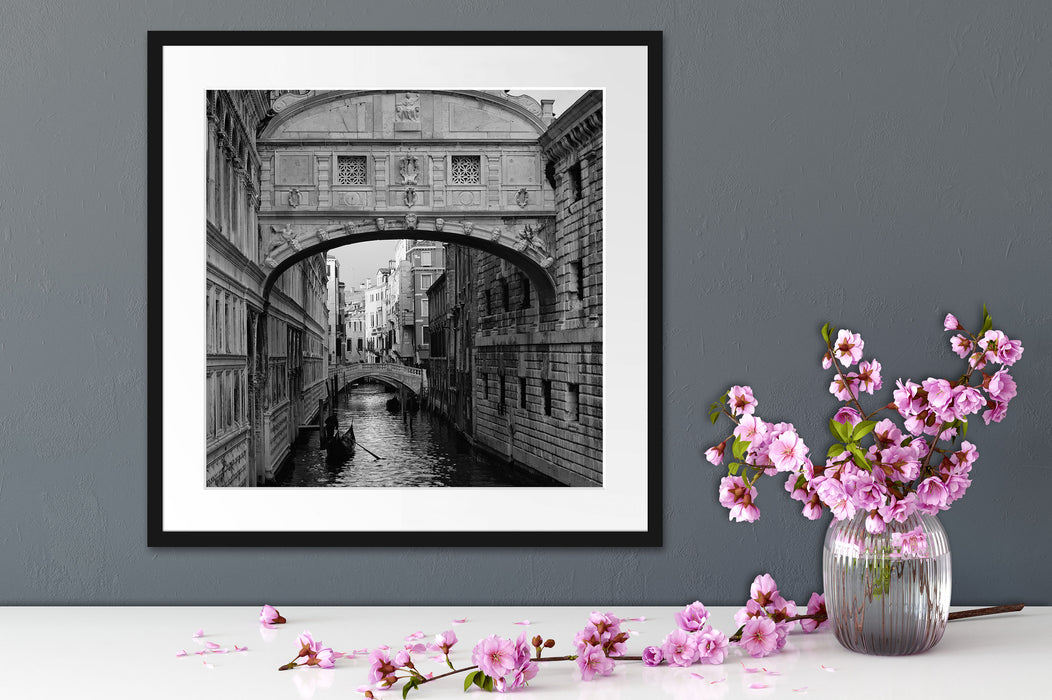 Romantischer Kanal in Venedig Quadratisch Passepartout Dekovorschlag