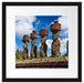 Moai Statuen Osterinseln Passepartout Quadratisch 40x40
